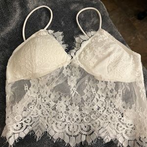 HYFVE White corset with patterns mesh